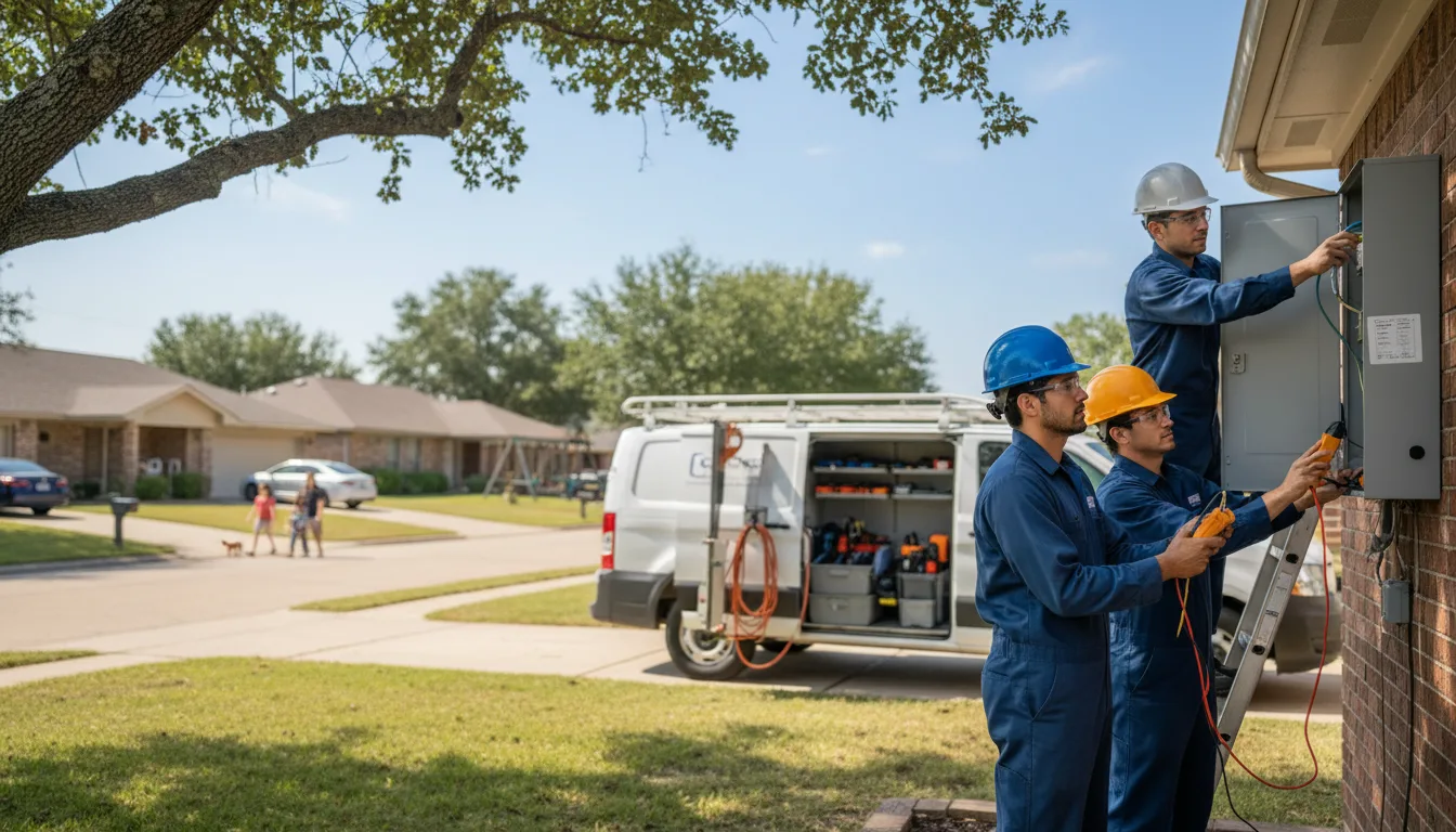 Certified electrician providing emergency electrical services in Bryson, TX